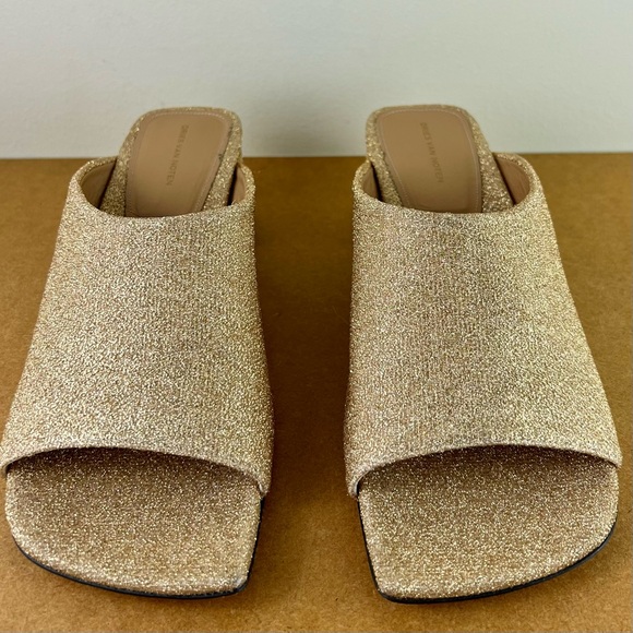 NEW DRIES VAN NOTEN GOLD GLITTER MULE SANDALS - Picture 9 of 13